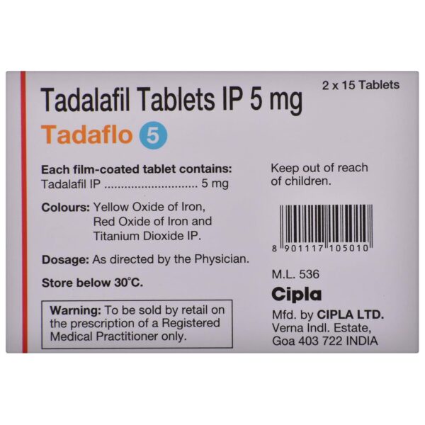 Tadalafil 5mg – Strip of 15 Tablets