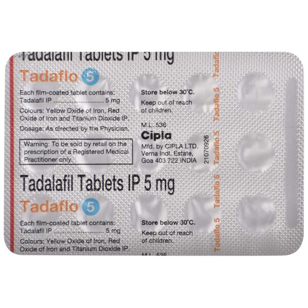 Tadalafil 5mg – Strip of 15 Tablets